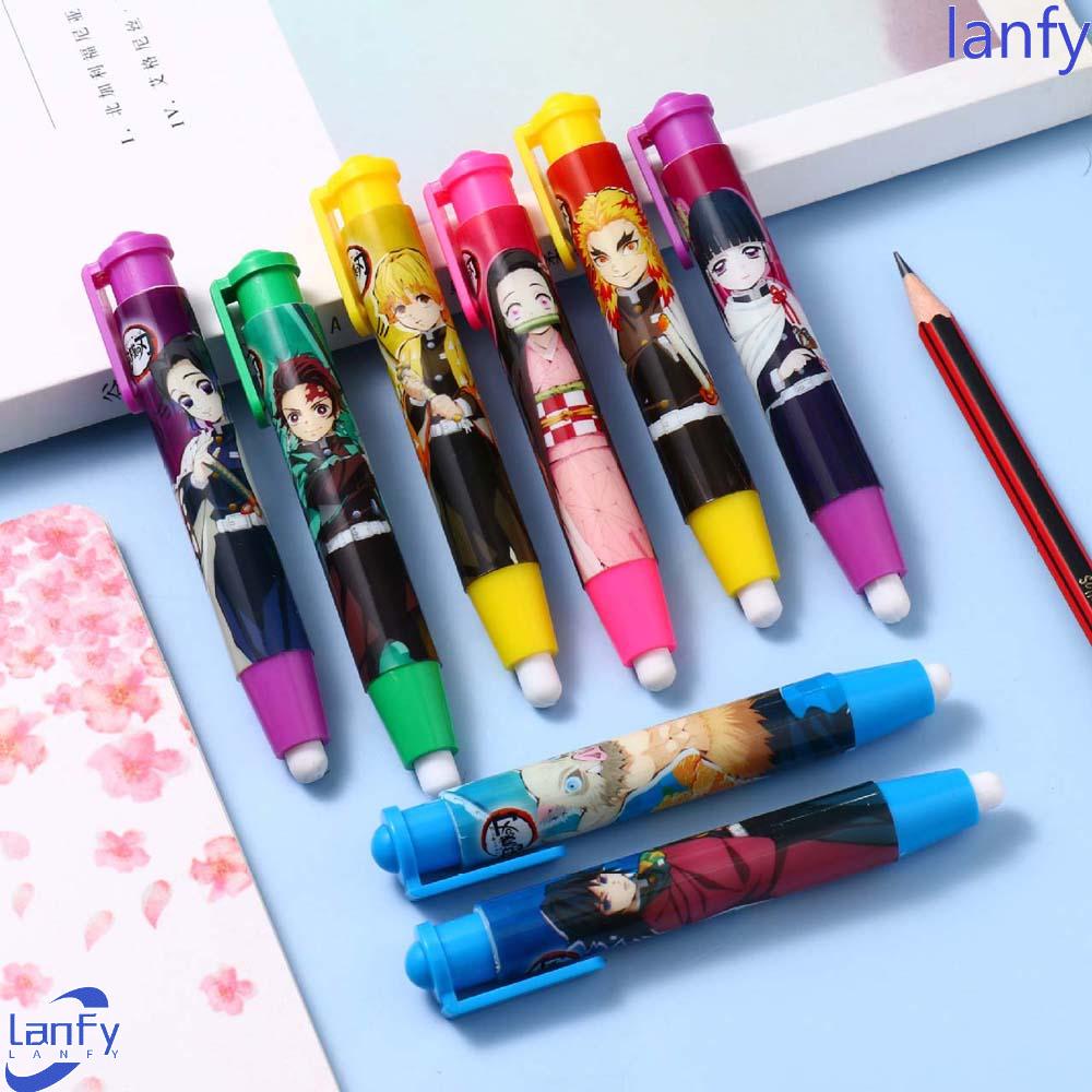 Penghapus Pensil Bahan Karet Desain Anime Demon Slayer Kimetsu No Yaiba Retractable Untuk Anak Sekolah