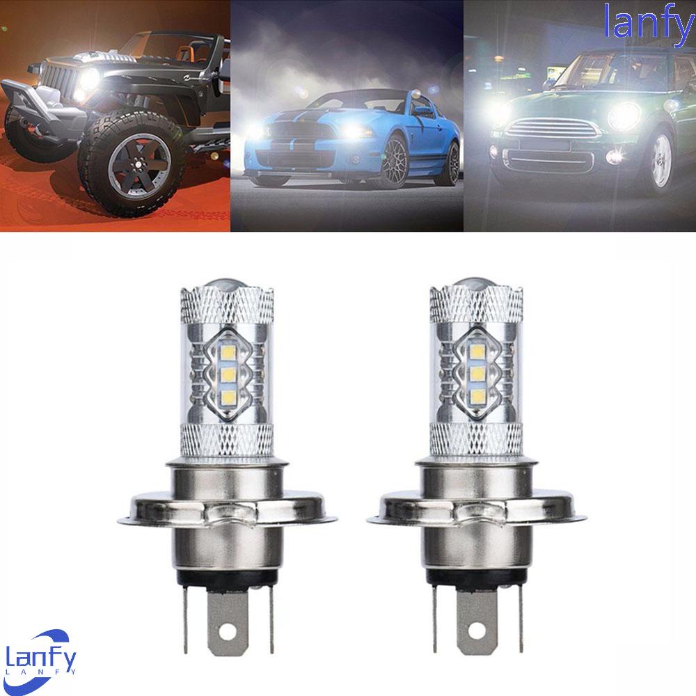 Lanfy Lampu Mobil 2PCS Waterproof 80W 3030 6000K H4 9003 HB2