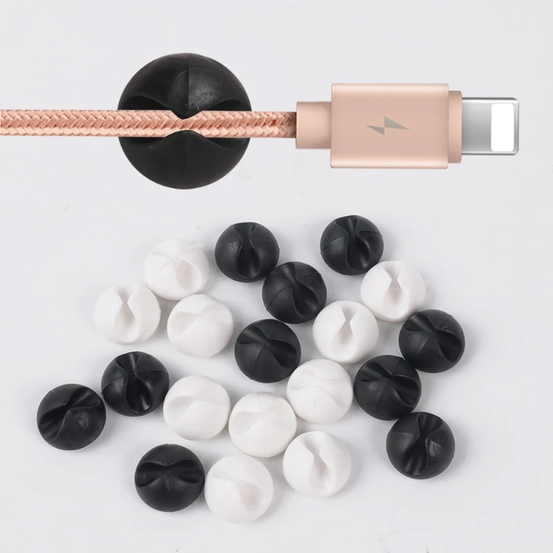 10/20pcs Klip Kabel Winder Organizer Bulat Charger Cord Klip Meja Manajemen Rapi Kawat Perekat Holder Clamp Di Rumah Kantor Mobil