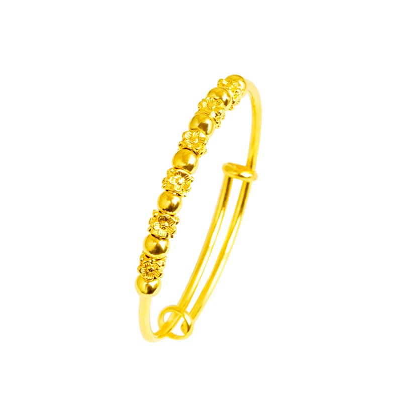 Goldkingdom Aksesoris Perhiasan Fashion Ready Stock Gelang Manik-string Lapis Emas Gelang Geser Yang Dapat Disesuaikan Untuk Wanita