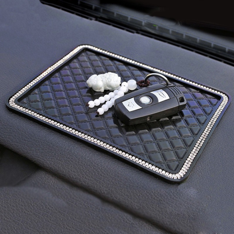 Mobil Magic Dashboard Anti slip Gel Mat Mewah Kristal Berlian Imitasi Non-slip Pad Multifungsi Pad Perekat Untuk Ponsel Parfum Kacamata Hitam Kunci Autobomile Aksesoris Interior