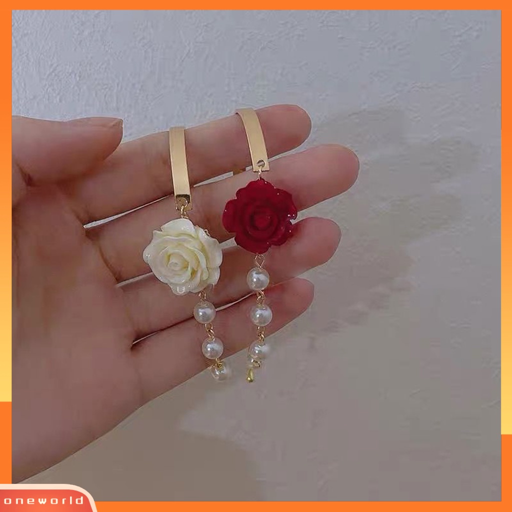 [EONE] Wanita Gelang Bunga Mawar Pesona Electroplating Tidak Luntur Busur Ornamen Mutiara Imitasi Dekorasi Adjustable Temperamen Perancis Niche Bermutu Tinggi Bangle Perhiasan Pesta