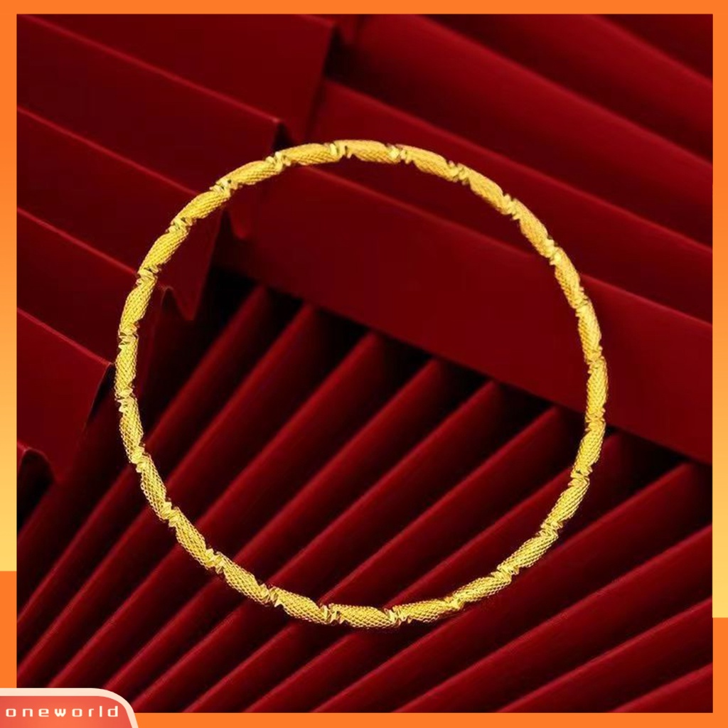 [EONE] 3 Pcs Fashion Gelang Eye-catching Warna Emas Indah Halus Menarik Pakaian Sehari-Hari Kuningan Vietnam Koil Halus Wanita Bangles Pernikahan Supply