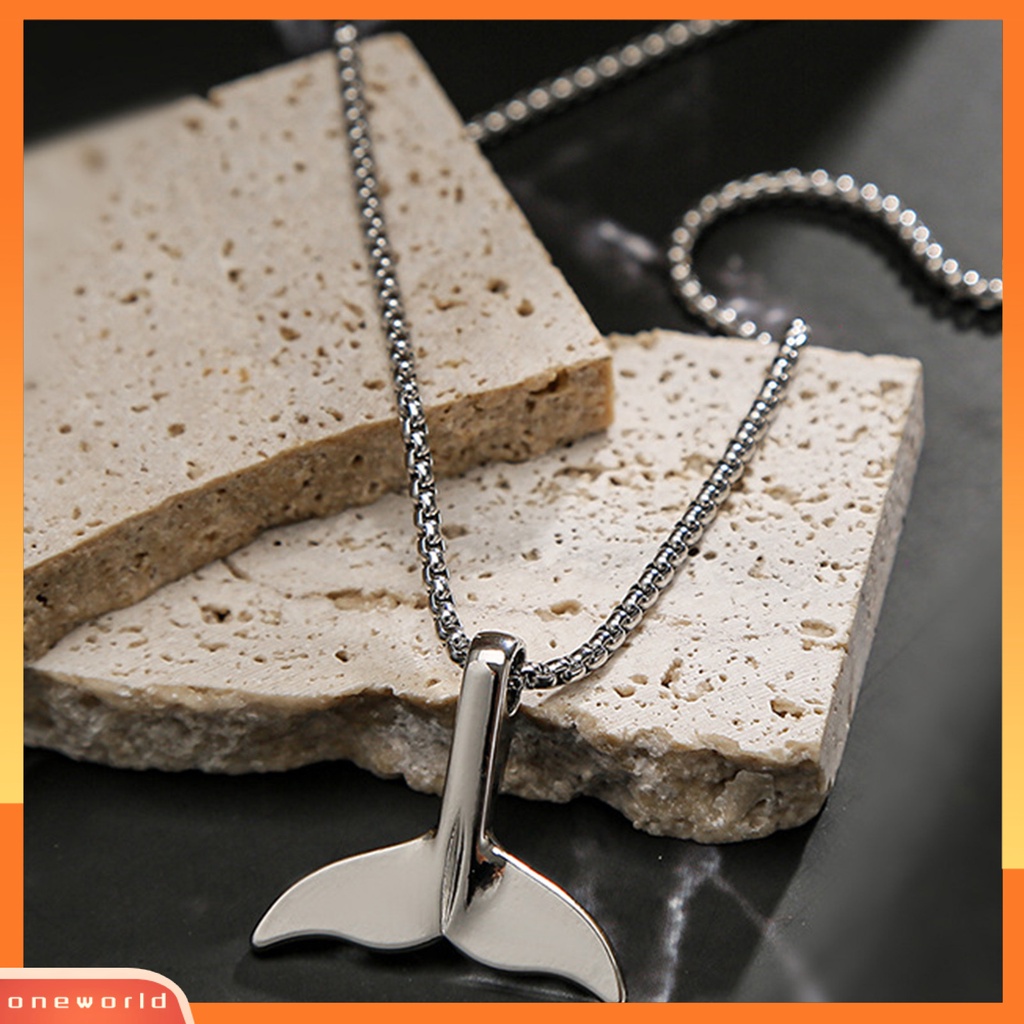 [EONE] Liontin Kalung Hip Hop Geometris Electroplating Kilau Terang Tidak Luntur Hias Hadiah Pria Wanita Ekor Ikan Paus Choker Kalung Sweater Rantai Untuk Pacaran