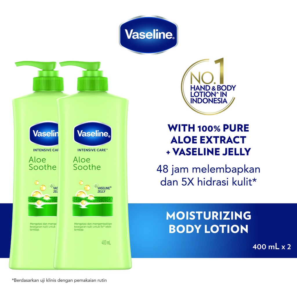 Vaseline Lotion Intensive Care Aloe Soothe 400ml Twinpack