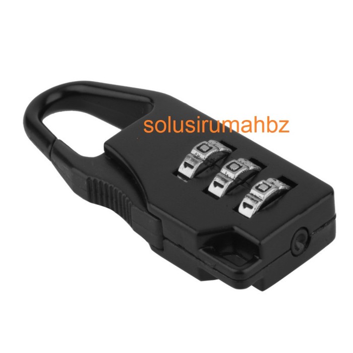 Gembok Koper Kode Angka Black series bagus pvc nomer nomor kopor lock hitam aluminium