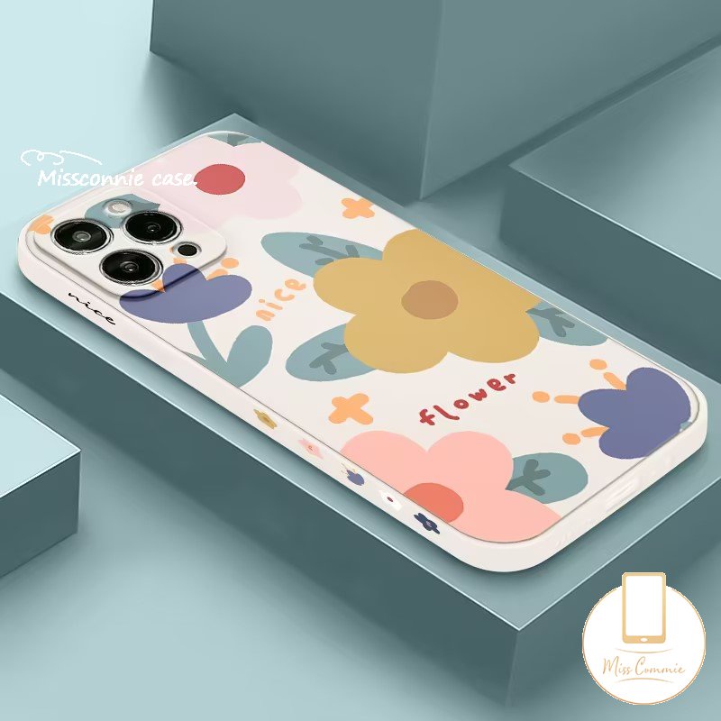 Case Bunga Untuk Oppo A17 A95 A16 A5 A52 A57 A54 A17K A15 A76 A94 A55 A53 A31 A1K A12 A3s A5s A96 A7 Reno 8T 5F 8 7 6 5 A9 A78 A16K A74 A16E Motif Samping Fresh Flowers Sarung Daun