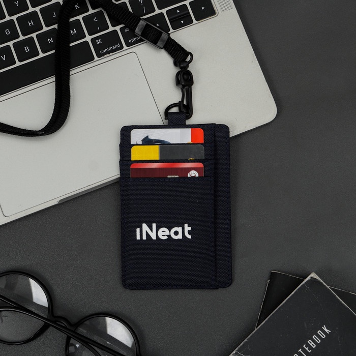 

✨BESTSELLER✨ - iNeat Card Holder Lanyard ID Card Nametag Wallet Navy- 1.2.23