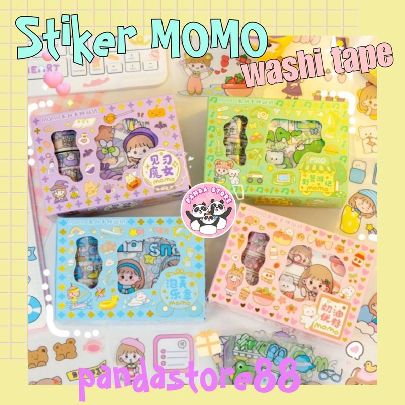 Washi tape selotip motif dekorasi planner journal Momo Sanrio Set Stiker