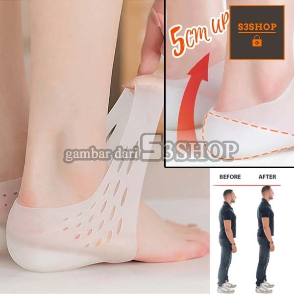 Insole Silicone Heel Peninggi Badan Sepontan Heightening Invisible Sol