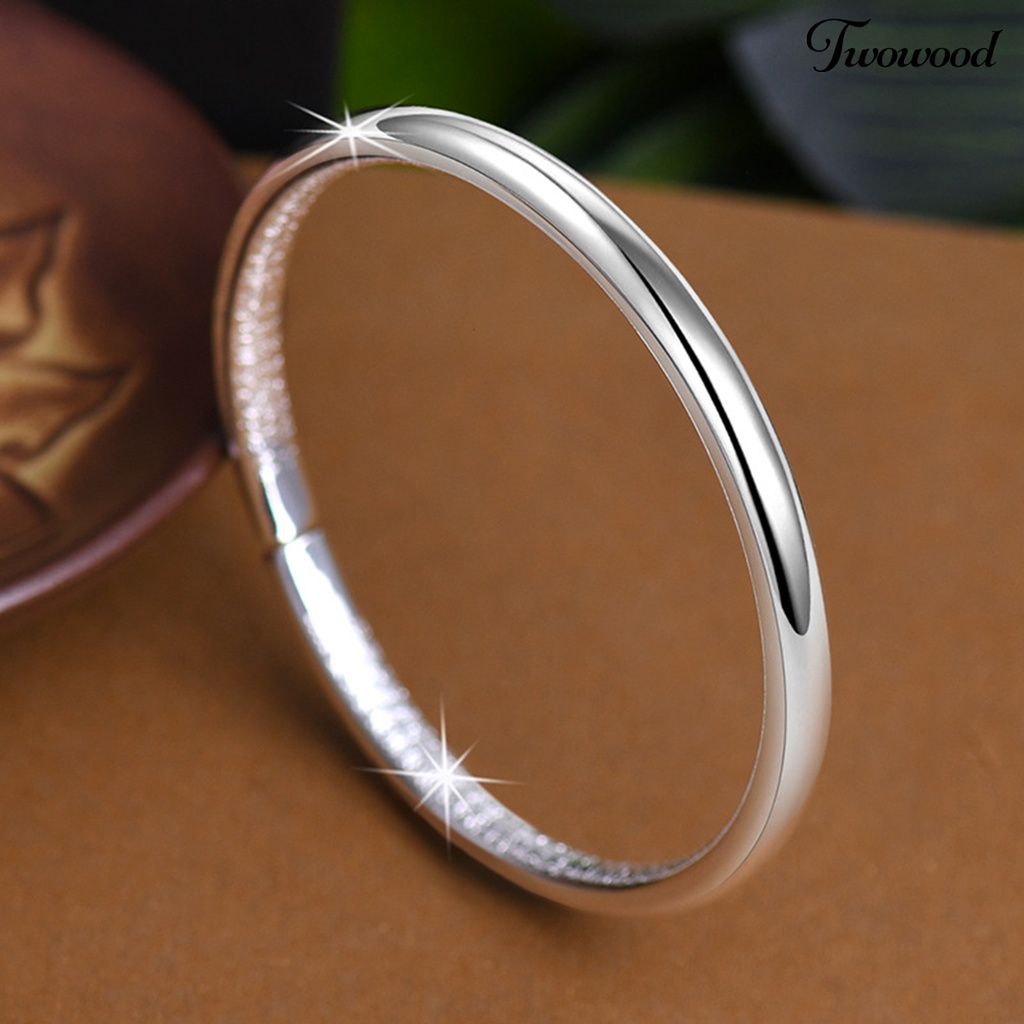 Twowood Unisex Bangle Opening Adjustable Perhiasan Gaya Etnik Kilau Cerah Gelang Untuk Pesta