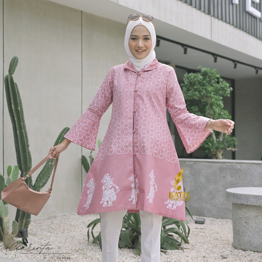TUNIK KIRANA BATIK WANITA ATASAN TUNIK MODERN LENGAN PANJANG BAJU SERAGAM KANTOR PREMIUM