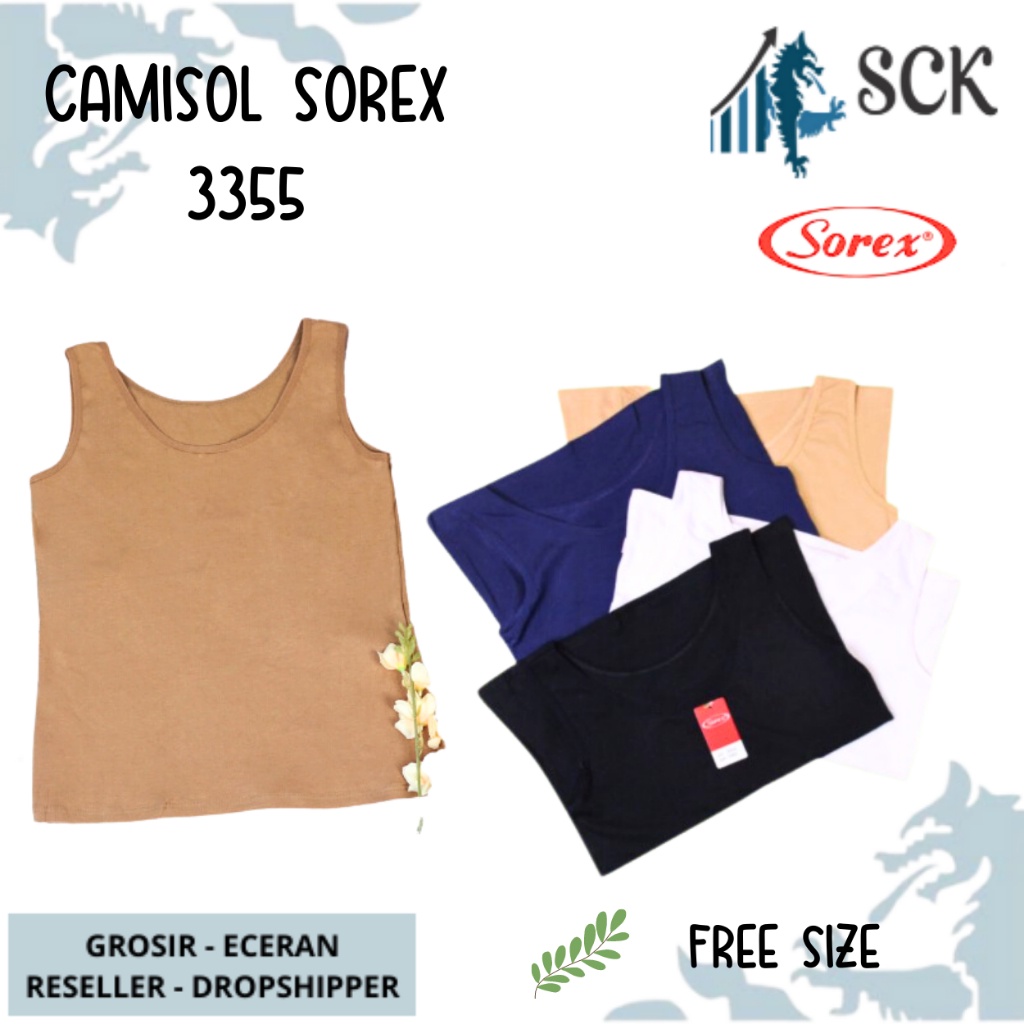 Camisol Tanktop Wanita Sorex 3355 - ATASAN SINGLET / TANKTOP WANITA PANJANG DENGAN TALI BESAR