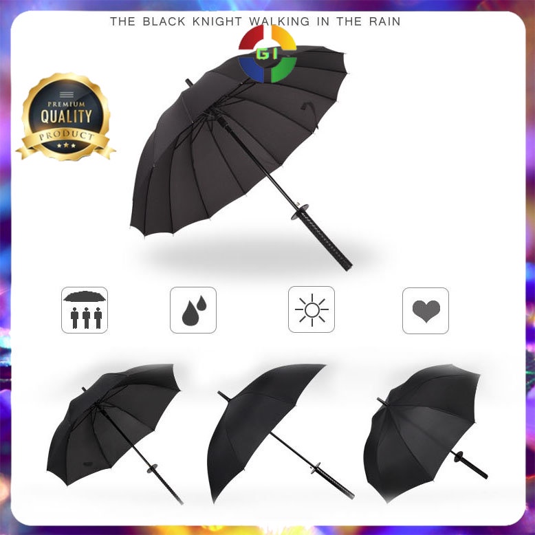 Payung Unik Jepang Bentuk Samurai Katana Black