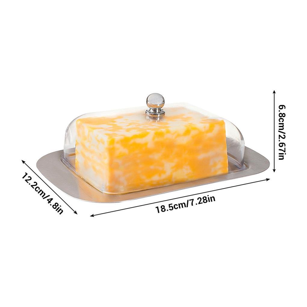 Butter Dish Tempat Penyimpanan Makanan Stainless Steel Dengan Tutup Sealing Transparan