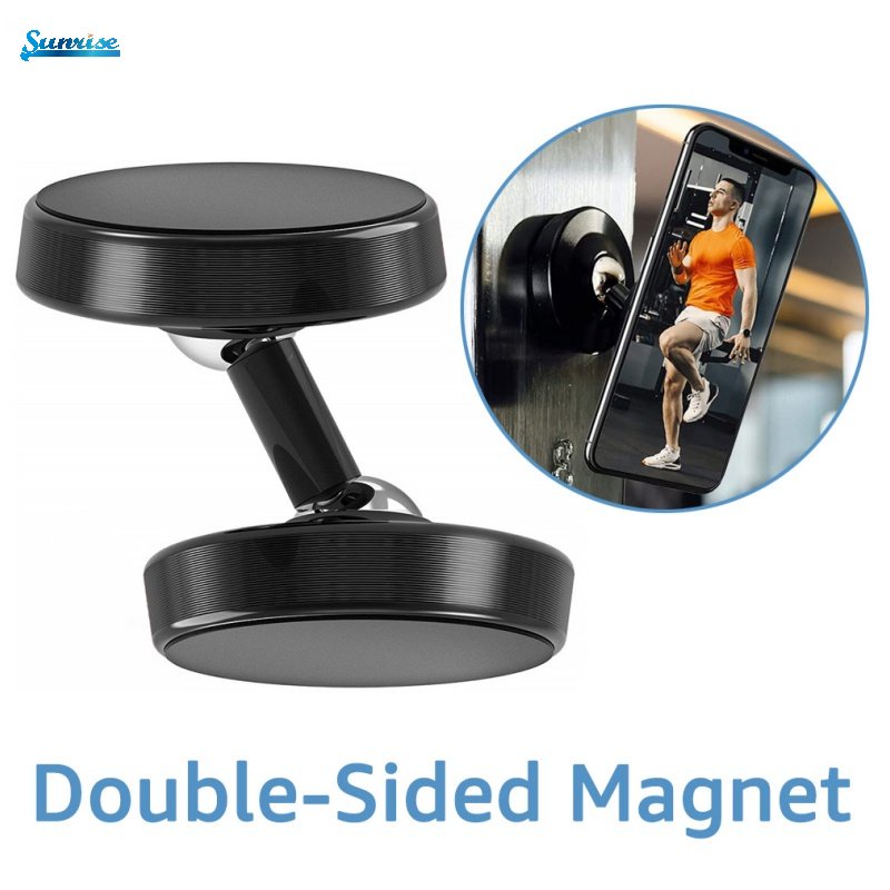 Universal Dual Magnetic Phone Holder Untuk Dapur Mobil Dua Sisi Rotatable Portable Strong Magnet Phone Mount Stand Adsorb to Any Metal Surface