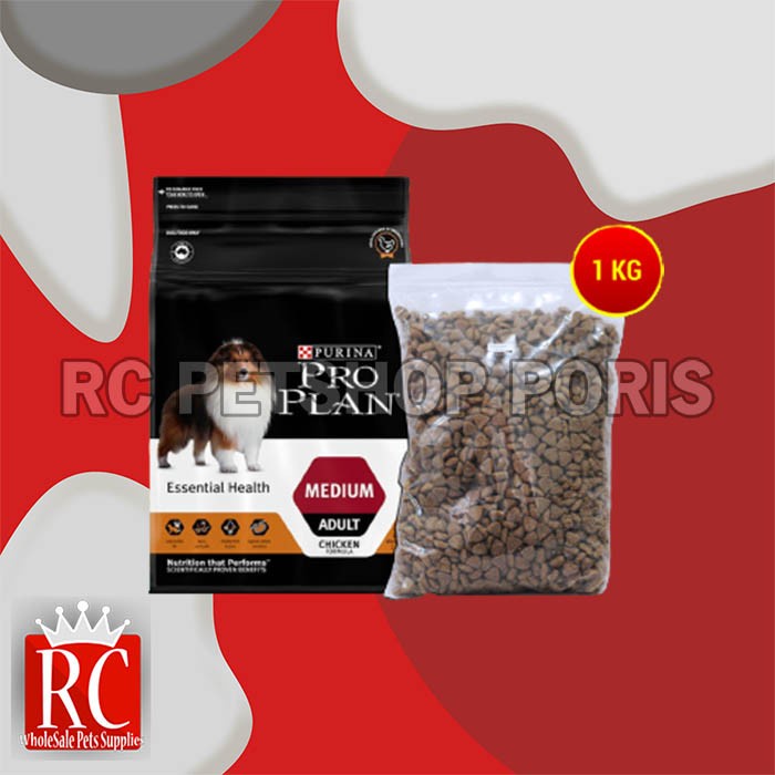 Dog Food Proplan Medium Adult Repack Makanan Anjing Pro plan 1kg