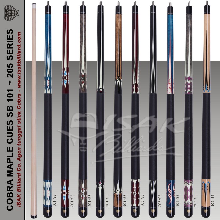 Cobra SB-101 - Maple Pool Billiard Cue Stick - Stik Biliar - 13 mm