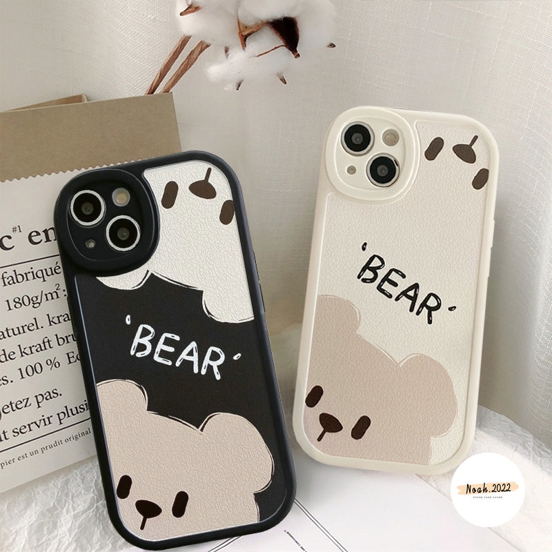 Case Untuk Samsung A14 A04 A03 A12 A13 A50 A04s A32 A23 A50s A30s A53 A02s M32 A22 A03s A52 A11 A10s A20s A52s A31 A20 A71 A51 A73 A21s A33 A72 Beruang Lucu Simple Soft Couple Case