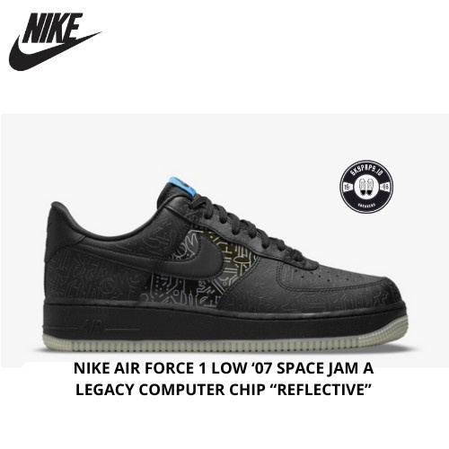 NIKE AIR FORCE 1 LOW ‘07 SPACE JAM A LEGACY COMPUTER CHIP “REFLECTIVE” - 39