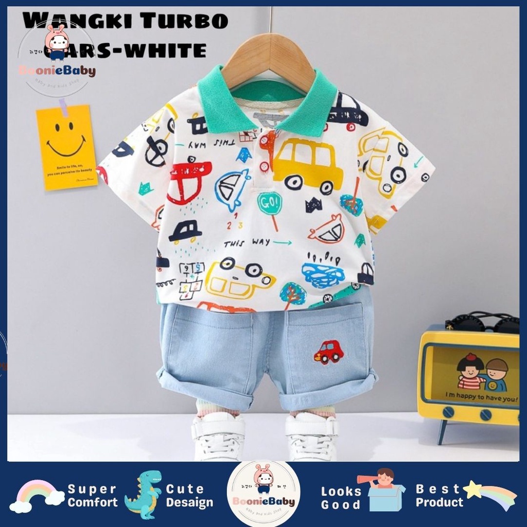 boonie SET KEMEJA ALFON BEAR 212 EBV Setelan Kemeja Bayi Laki-laki Lengan Pendek celana softdenim