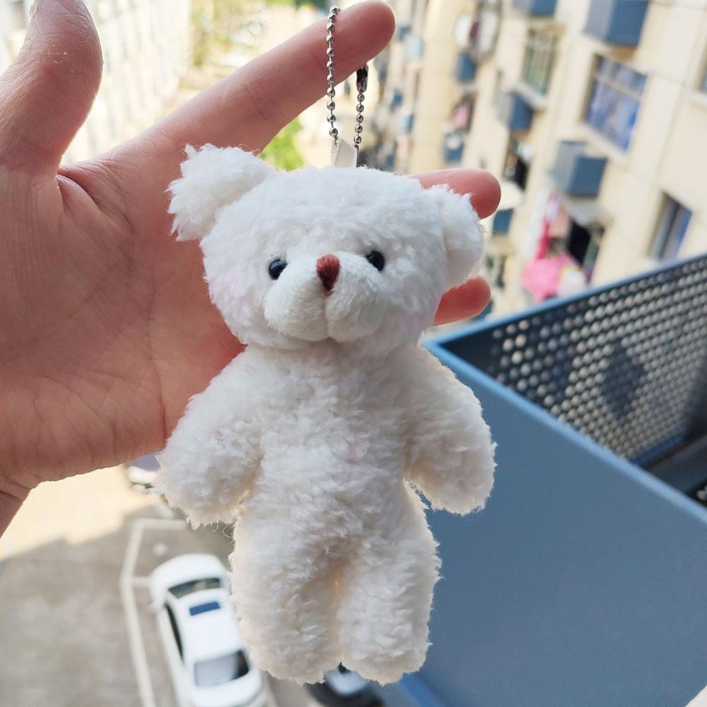 Timekey 12cm Beruang Lucu Plush Keyring Pendant Boneka Lembut Plush Keychain Mainan Ransel Liontin Ulang Tahun Mainan Untuk Anak I3K9