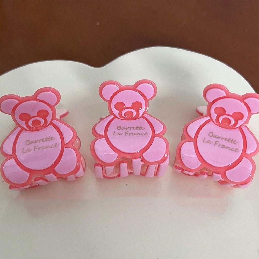 Fishstick Bear Hair Claw Pesta Hiasan Kepala Ins Hair Crab Clip Hewan Gadis Jepit Rambut Ponytail Holder Hairgrips Kecil Korea Hair Clips