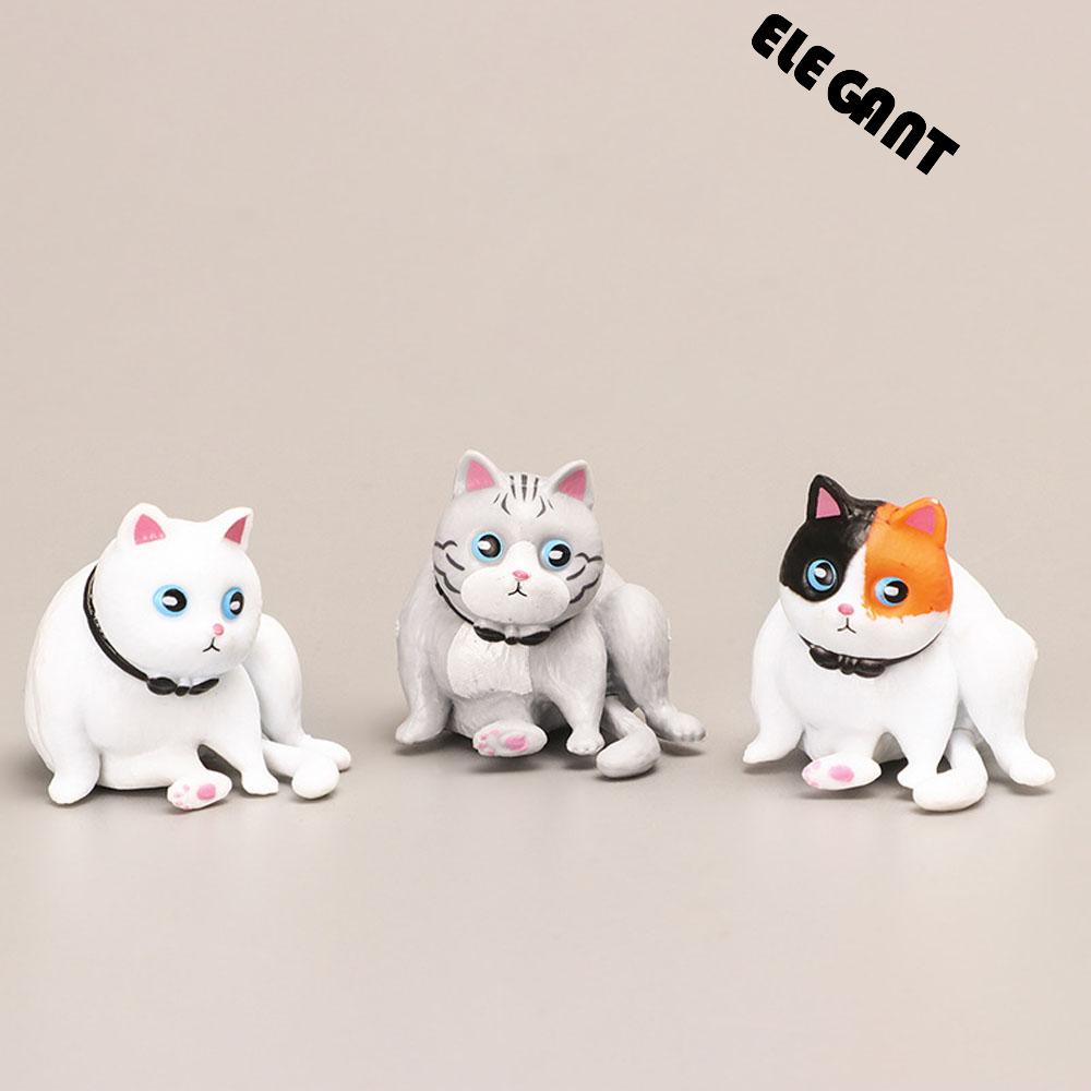 [Elegan] Kucing Action Figure Kucing PVC 5pcs/set Anime Mainan Lucu Dekorasi Rumah Patung Kecil Kartun Ornamen