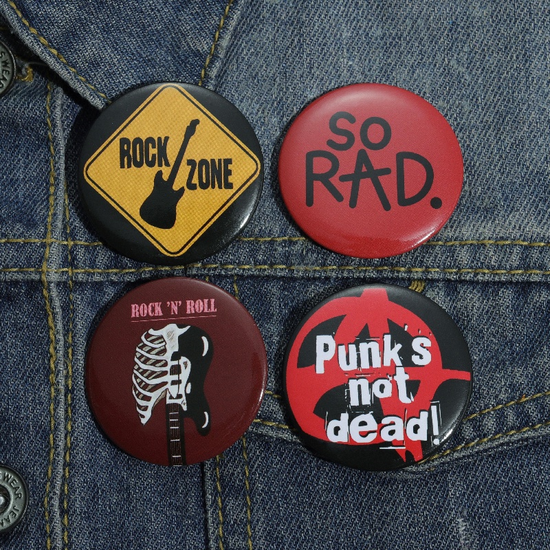 44mm Rock Roll Tinplate Pin Punk Tidak Mati Selamanya Bros Lencana Kerah Pin Tombol Lencana Punk Musik Perhiasan Hadiah Untuk Penggemar