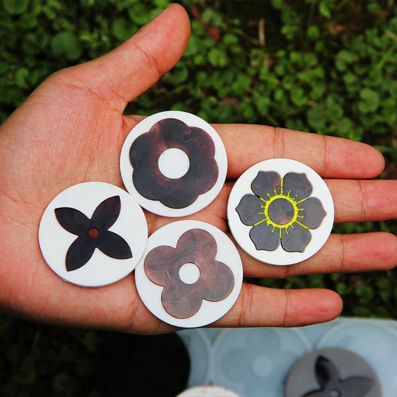 Siy Cetakan Stiker Belakang Motif Bunga Untuk Liontin Kunci Cetakan Silikon