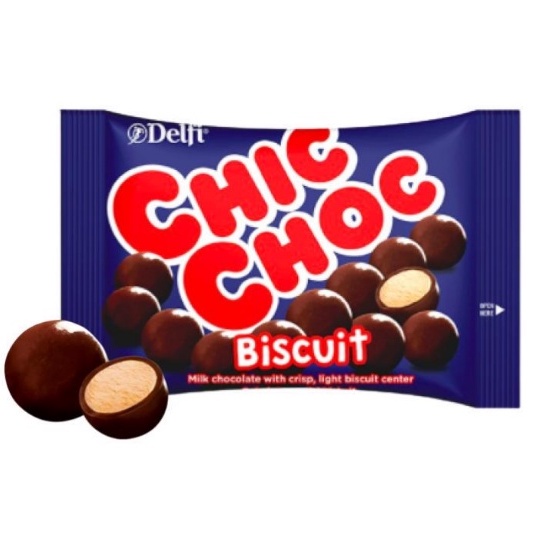 DELFI COKLAT CHIC CHOC BISKUIT 50gr GRAM SNACK COKELAT MAKANAN RINGAN MANIS CEMILAN ANAK BISCUIT KUE