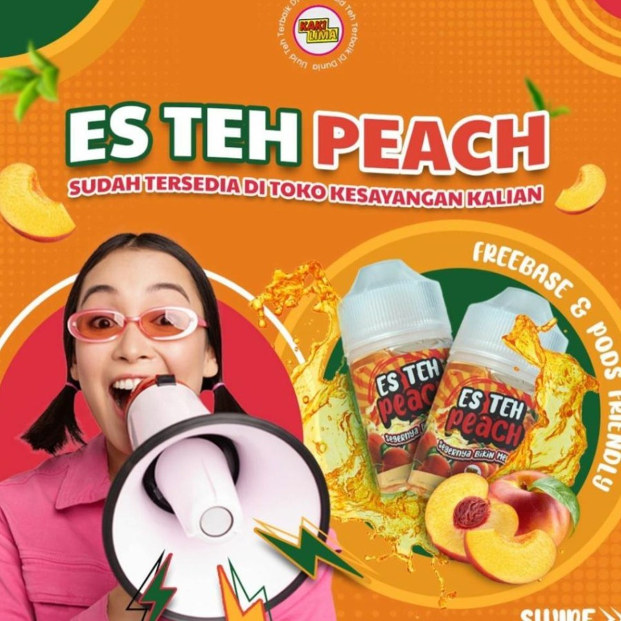 Kaki Lima Es Teh Peach 60ML by Kaki Lima Liquid Authentic Original