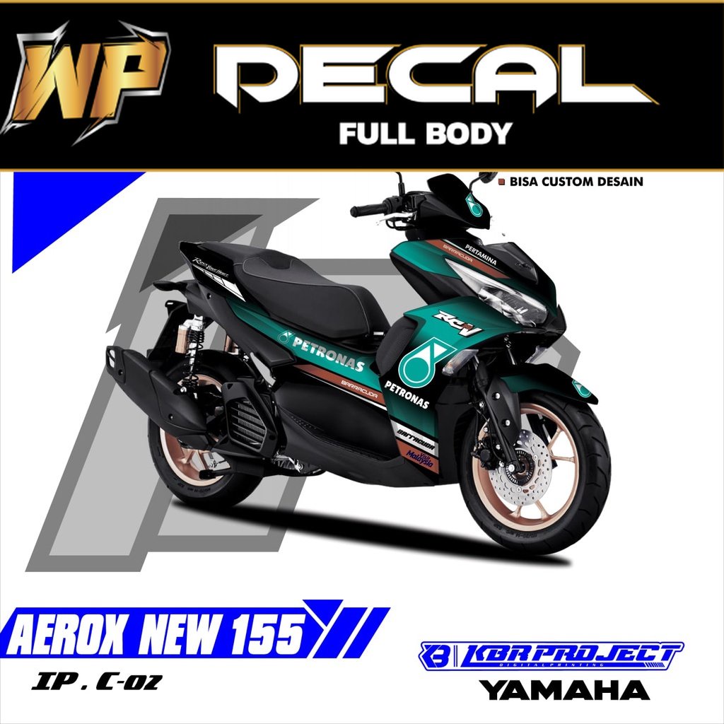 Decal AEROX 155 NEW PETRONAS - Sticker Decal Variasi List YAMAHA AEROX 155 NEW PETRONAS IP.C-02 Desi