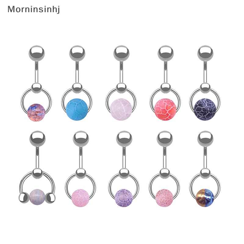 Mornin Stainless Steel Belly Button Ring Batu Alam Tubuh Perhiasan Pusar Cincin Untuk Wanita Hadiah Perhiasan Aksesoris id