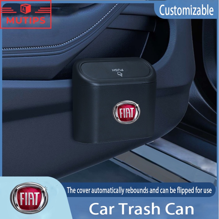 Fiat Tempat Sampah Mini Portable Mobil Gantung Tutup Flip Dustbin Back Seat Waterproof ABS Storage Box Organizer Untuk 500bj Punto Palio Uno Toro Argo Stilo Strada Mobi