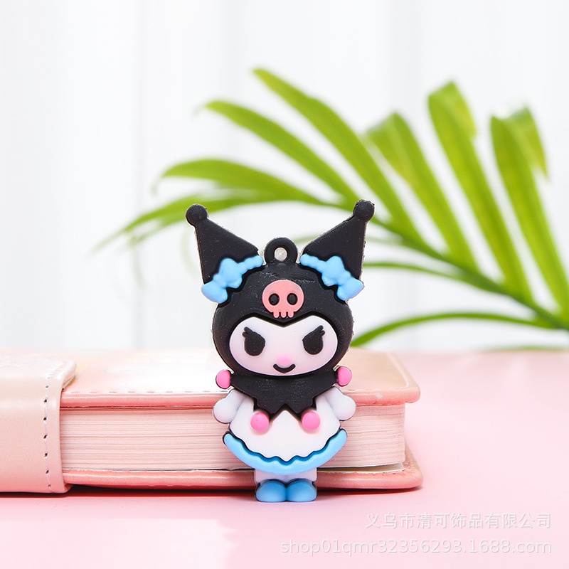 Pendant 1 Buah Liontin Rantai Kunci Sanrio Kuromi My Melody Kartun Portabel Gadis Boneka Resin Lucu Rantai Kunci Pasangan Hadiah Aksesori Buatan Tangan Diy