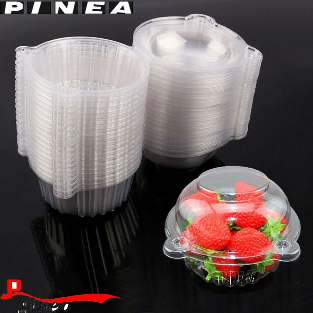 Nanas 50pcs Plastik Cupcake Dapur Disposable Dessert Cups Round Cases Set