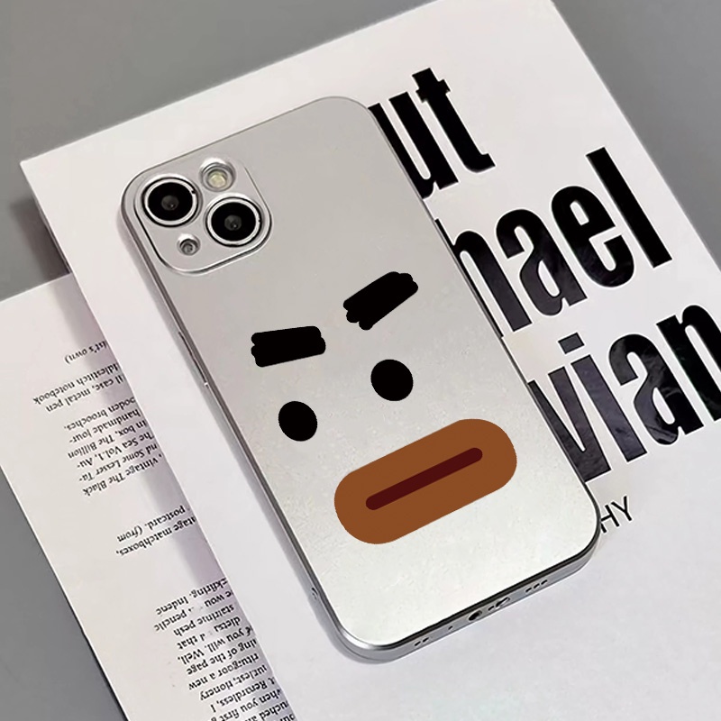 IPHONE Casing Ponsel Electroplate Lembut Kompatibel Untuk Iphone14 13 12 11 Pro XS Max XR X8+76S Plus Casing Emosi Mini Lucu TPU Silikon Shockproof Cover