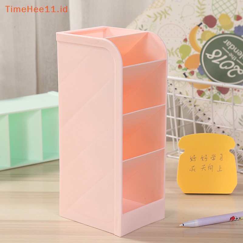 Timehee Desktop Stationery Kosmetik Serba Serbi Organizer Penyisipan Miring Matte Pensil Berdiri Meja Kantor Penyimpanan Aksesoris Tempat Pulpen ID