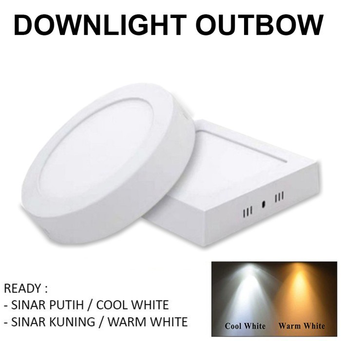 Lampu Downlight LED Panel OB Bulat Kotak Outbow Round 6W 12W 18W Watt -ibz