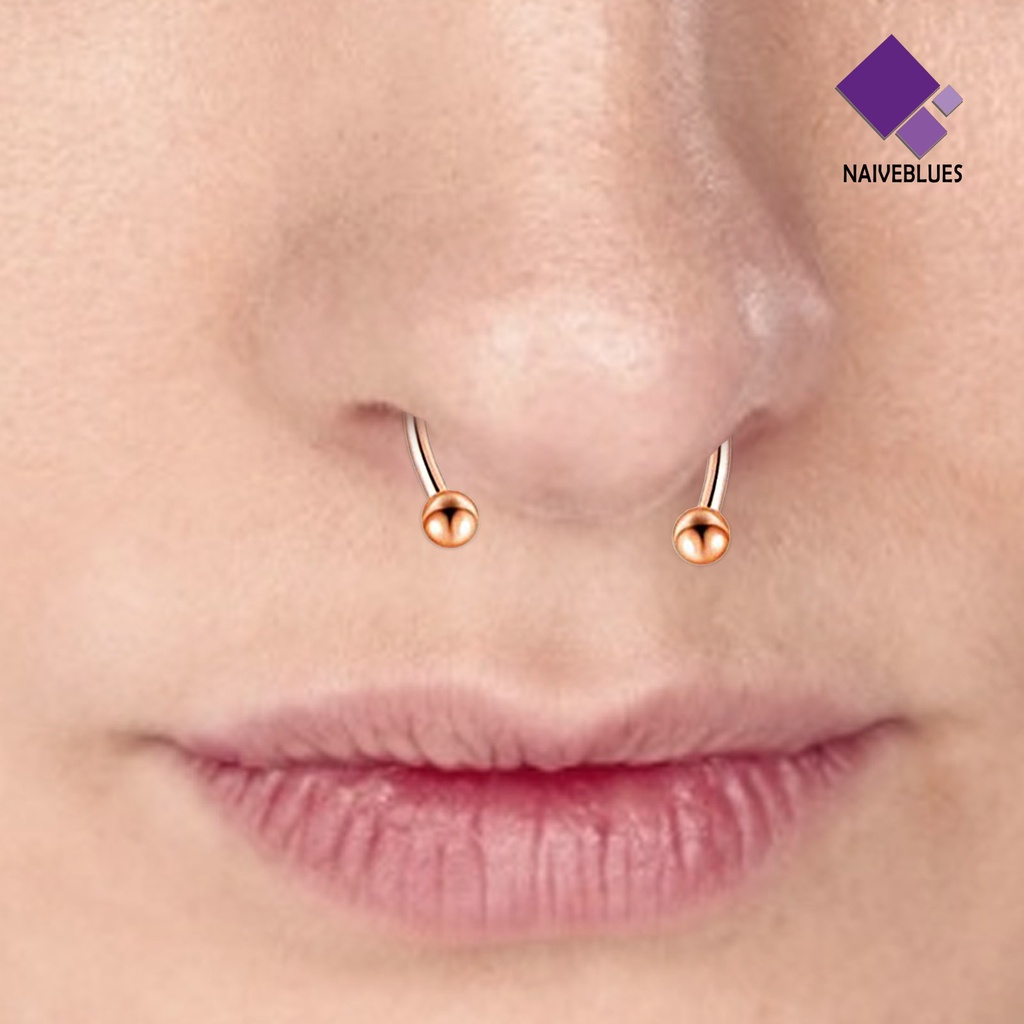 &lt; Naiveblues &gt; Cincin Hidung Reusable Non Piercing Alloy Palsu ic Nose Ring