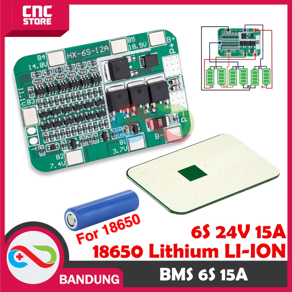 BMS 6S 15A 24V CHARGER 18650 LITHIUM LI-ION BATTERY