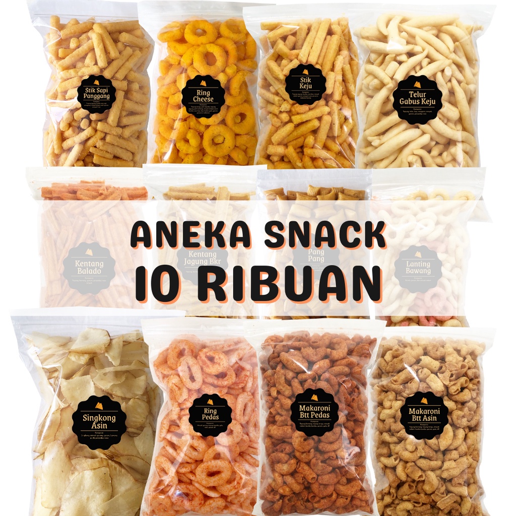 

Aneka Snack Serba 10.000 Bebas Pilih / Camilan Makanan Ringan Murah 10 RIBU / Snack Kiloan