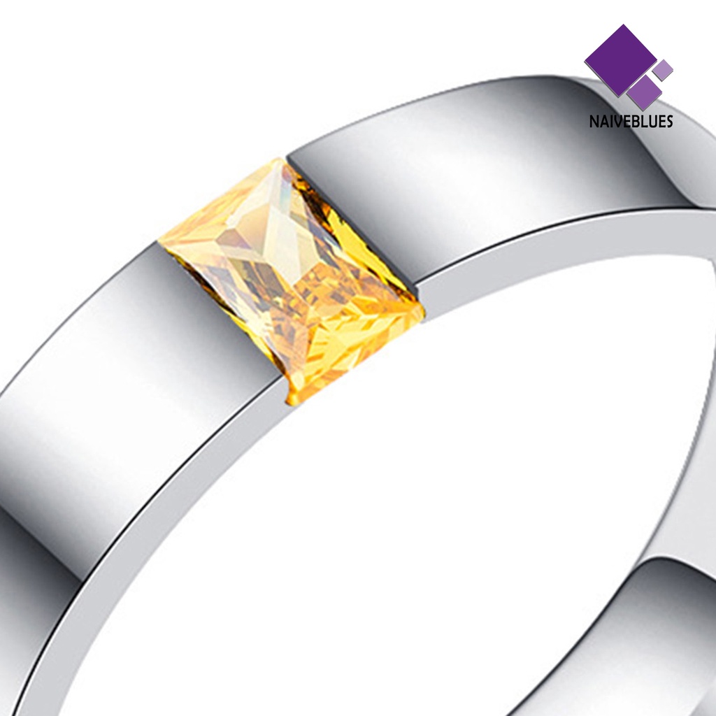 &lt; Naiveblues &gt; Cincin Unisex Bright Luster Adjustable Open Design Glossy Semua Dekorasi Hadiah Zirconia Wanita Pernikahan