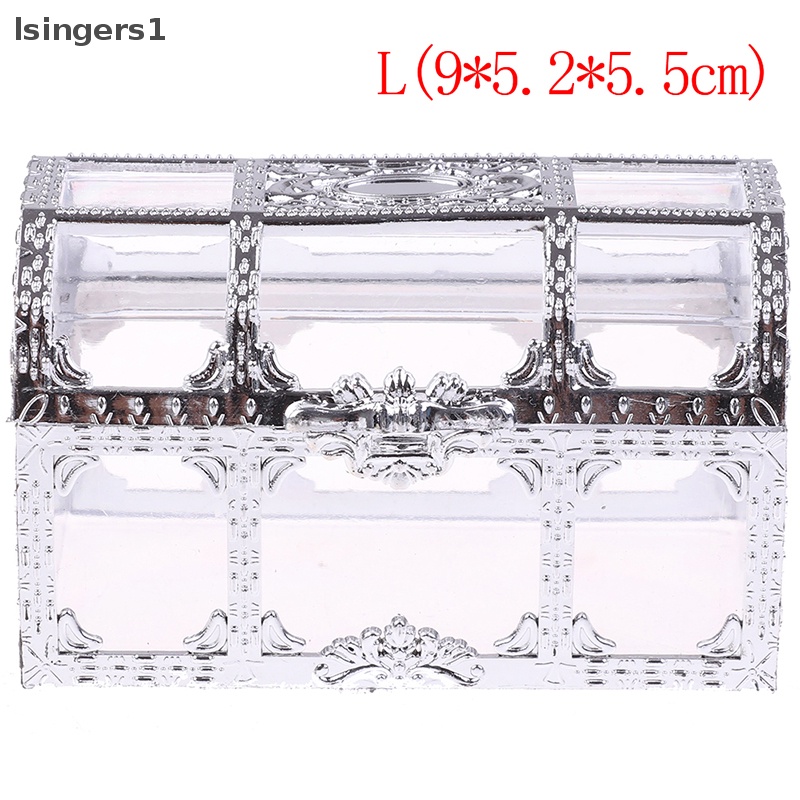 [lsingers1] 1pc Portabel Permen Berongga Emas Perak Harta Karun Dada Case Organizer Kotak Penyimpanan Butik