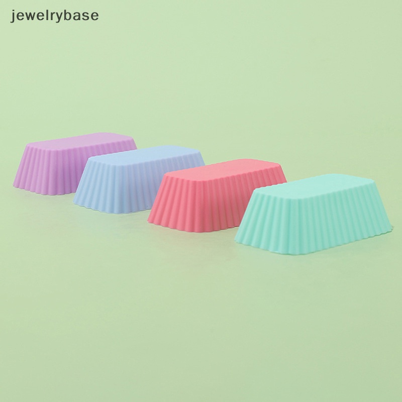 [jewelrybase] 1/4pcs Silikon Persegi Panjang Reusable Kue Jelly Baking Cetakan Alat Dapur Butik