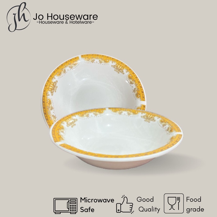 Mangkok keramik 7.5 inch motif kembang mahkota serbaguna