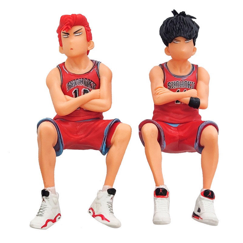 Slam Dunk Hanamichi Sakuragi Emo Lucu Postur Duduk Action Figure Anime Karakter Basket Rukawa Kaede Model Mainan Collections