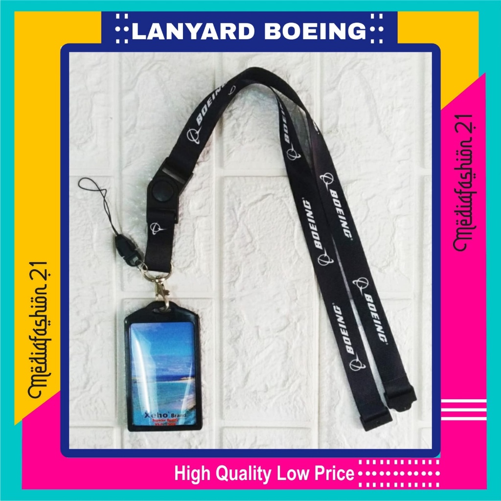 

Lanyard Tali Gantungan ID Card Sablon BOEING Free Strap Gantungan HP/Flashdisk