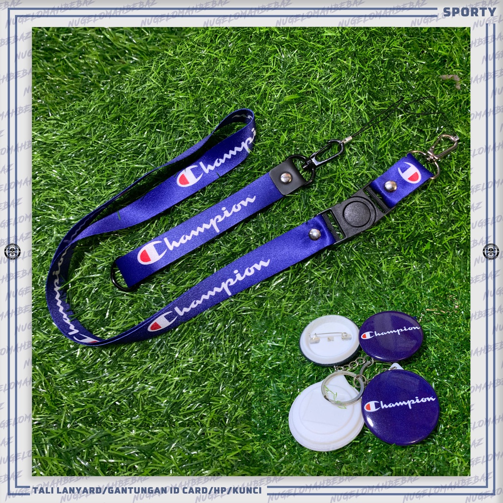 

TALI LANYARD/GANCI/PIN/GANTUNGAN KUNCI/HP - CHAMPION